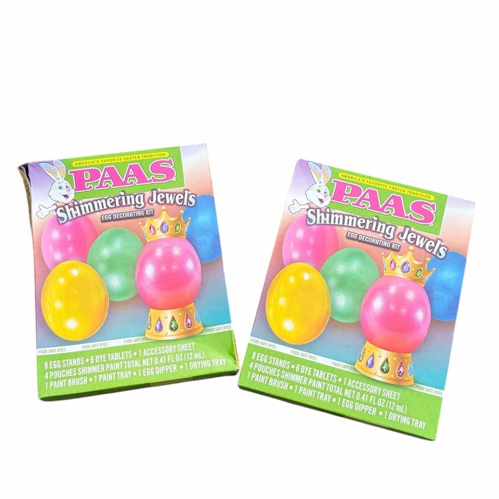 Lot of 2 PAAS Shimmering Jewels Easter Egg Kits (Read Condition!)